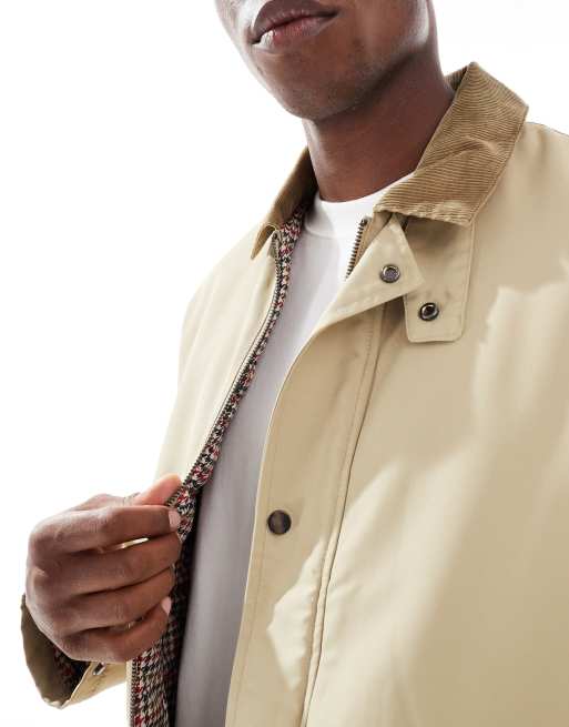 ONLY & SONS – Wattierte Trainerjacke in Beige mit Cordkragen, 5 von 5