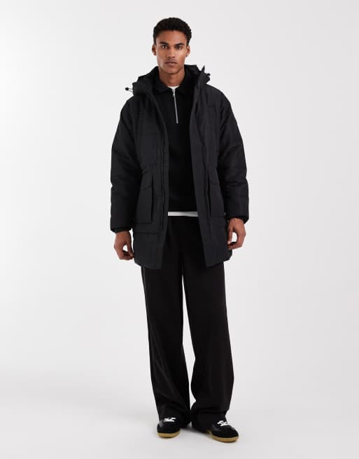 Only & Sons – Wattierter Parka in Schwarz, 2 von 5