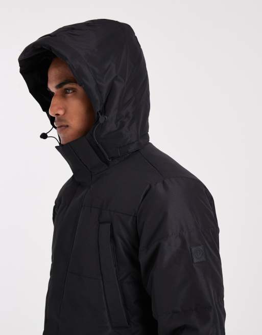 Only & Sons – Wattierter Parka in Schwarz, 5 von 5