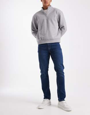 ONLY & SONS - Weft - Jean coupe classique à délavage foncé-Blanc