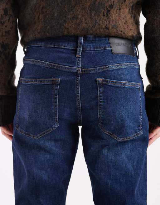 Only & Sons - Weft - Jeans elasticizzati vestibilità classica lavaggio scuro, 4 di 5