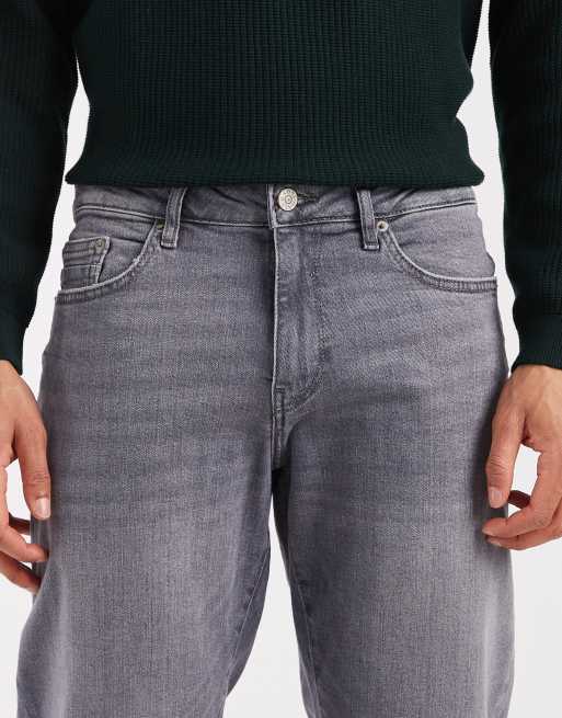 ONLY & SONS – Weft – Jeans in verwaschenem Hellgrau in regulärer Passform, 4 von 5