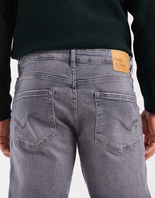 ONLY & SONS – Weft – Jeans in verwaschenem Hellgrau in regulärer Passform, 5 von 5