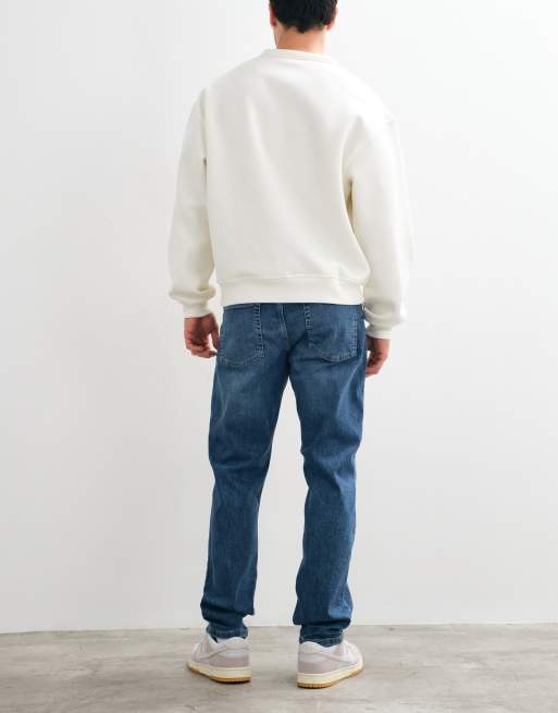 Only & Sons – Weft – Mellanblå stretch jeans i regular fit, 3 av 5