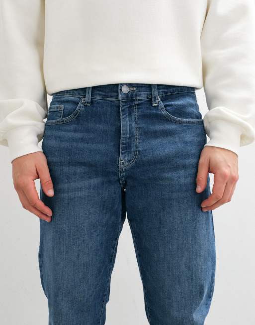 Only & Sons – Weft – Mellanblå stretch jeans i regular fit, 4 av 5