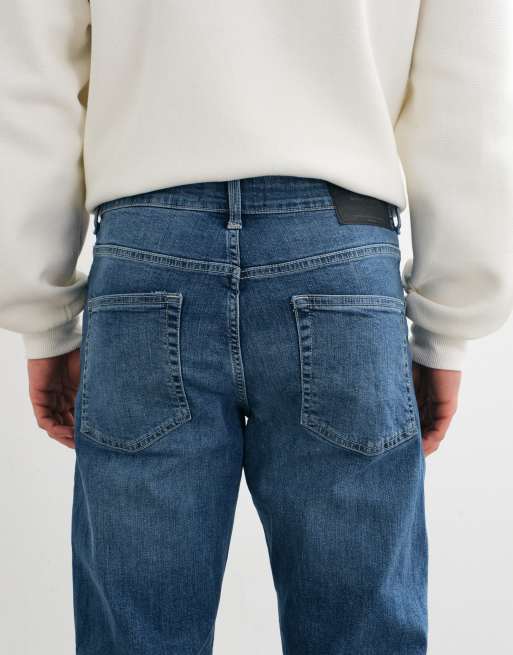 Only & Sons – Weft – Mellanblå stretch jeans i regular fit, 5 av 5