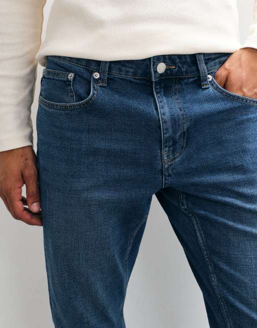 ONLY & SONS weft regular fit jeans i mellanblå denim, 4 av 5