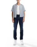 [ONLY & SONS] Only & Sons Weft regular fit stretch jeans in dark wash-Blue W28 L30 Dark Blue Denim