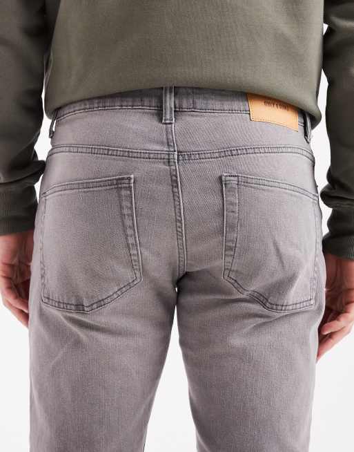 ONLY & SONS – Weft – Szare jeansy o regularnym kroju, 4 z 5