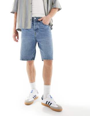 SONS - Weite Jeansshorts in heller Waschung-Blau Blau XS