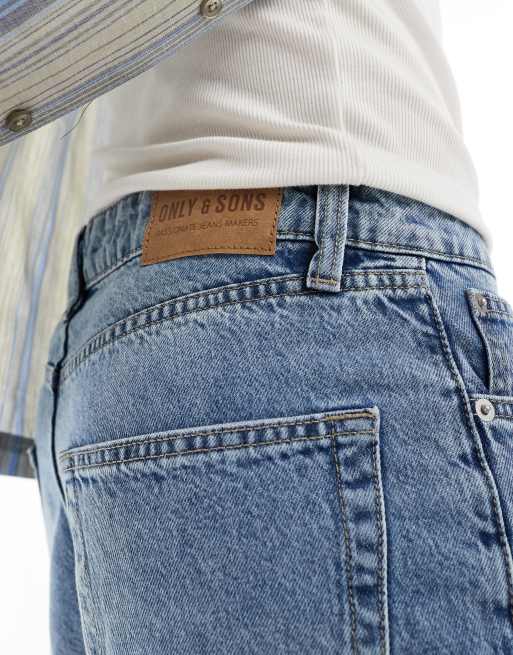ONLY & SONS – Weite Jeansshorts in heller Waschung, 3 von 5