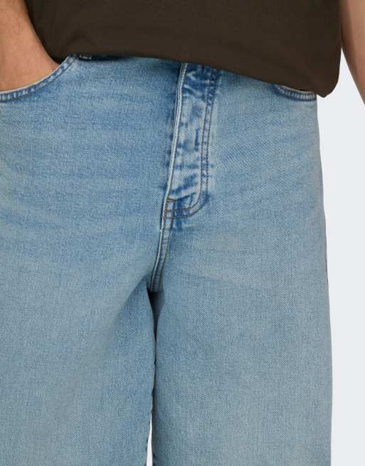 ONLY & SONS wide-fit jeans in medium blue denim, 4 of 5