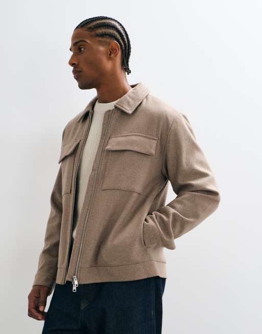 ONLY & SONS wool blend chore jacket in beige, 2 of 5