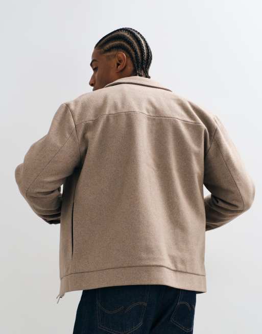 ONLY & SONS wool blend chore jacket in beige, 3 of 5