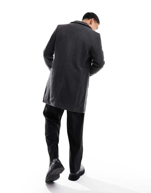Only Sons wool mix overcoat in gray