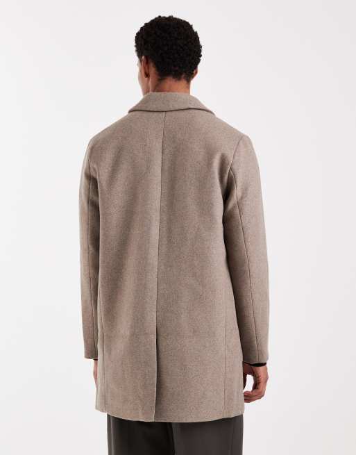 ONLY & SONS wool mix overcoat in greige, 3 of 5