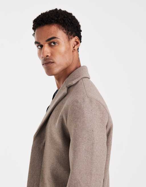 ONLY & SONS wool mix overcoat in greige, 4 of 5