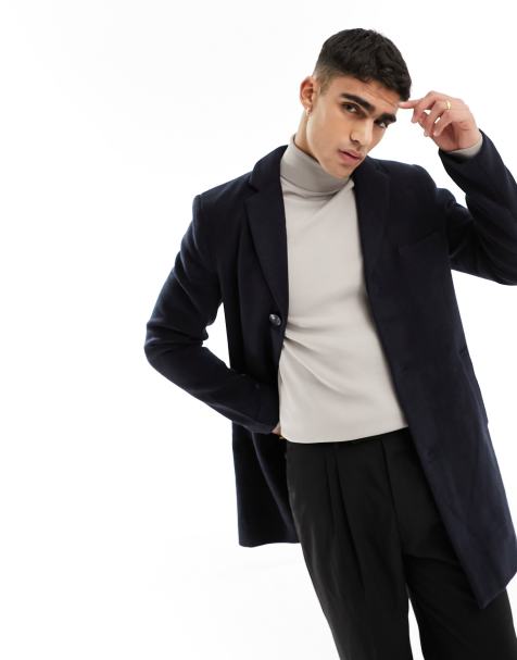 Mens black clearance overcoat sale