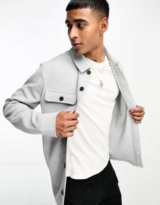 Only & Sons – Worker-Hemdjacke in Grau