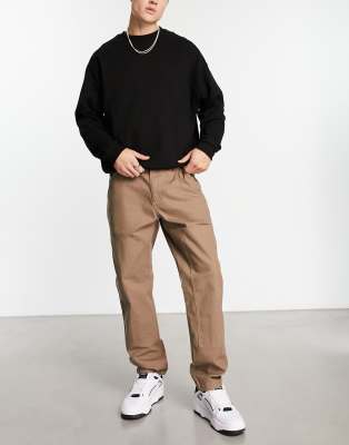 Only & Sons – Worker-Hose in Braun mit geradem Schnitt