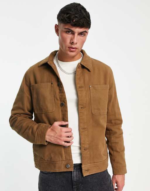 only-sons-worker-jacket-with-quilted-lining-in-brown-asos