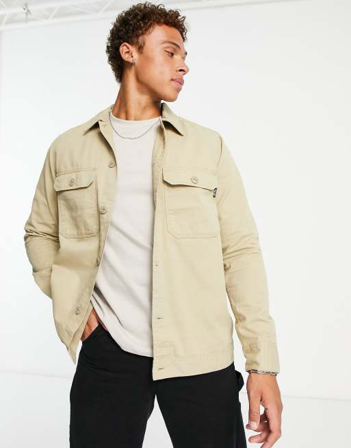 Only & Sons worker overshirt in beige | ASOS