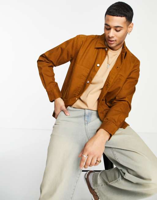 Only & Sons – Workwear – Hemdjacke in Hellbraun