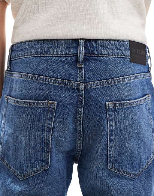 ONLY & SONS – Yoke – Niebieskie jeansy zwężane, 4 z 5