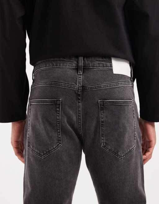 ONLY & SONS – Yoke – Svarta, tvättade jeans med avsmalnande passform, 4 av 5