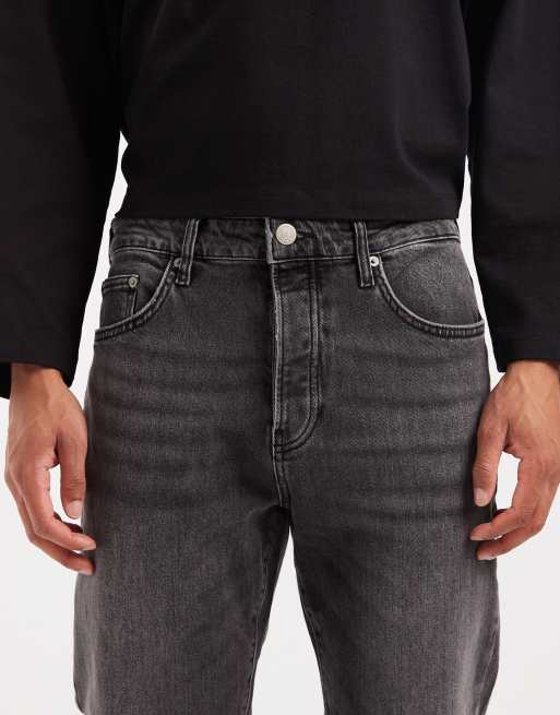 ONLY & SONS – Yoke – Svarta, tvättade jeans med avsmalnande passform, 5 av 5