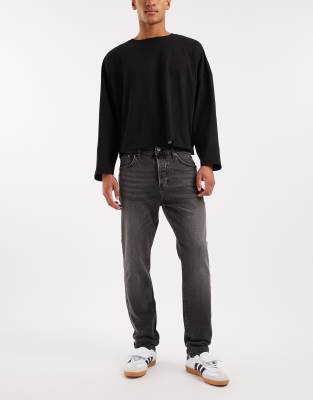 Only & Sons Yoke Tapered Fit Jeans In Gray