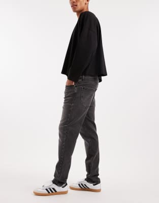 Only & Sons Yoke Tapered Fit Jeans In Gray