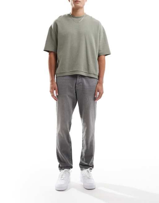 ONLY & SONS - Yoke - Tapered jeans i vasket grå