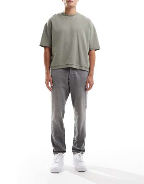 ONLY & Sons - Yoke - Toelopende jeans in verwassen grijs - view 1