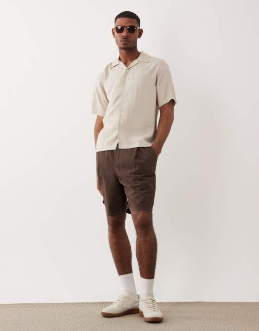 ONLY & SONS - Zacht ruimvallend overhemd met reverskraag in crème, 2 van 5