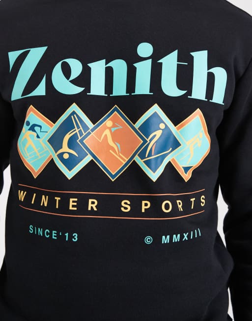ONLY & SONS zenith print sweatshirt in black, 4 of 5