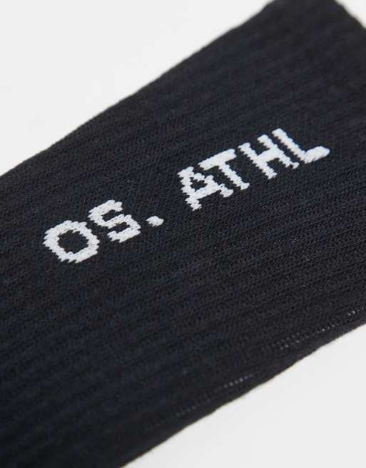 ONLY & SONS – Zestaw 3 par czarnych skarpetek z białym napisem, 3 z 3