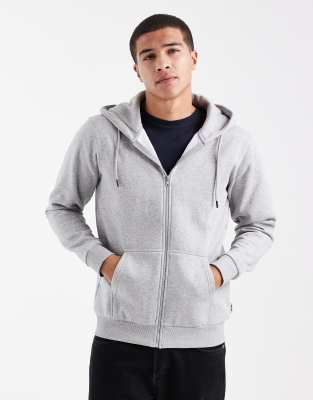 ONLY & SONS ONLY & SONS zip through hoodie in light grey