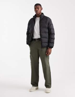 Only & Sons Zip Up Padded Jacket In Black