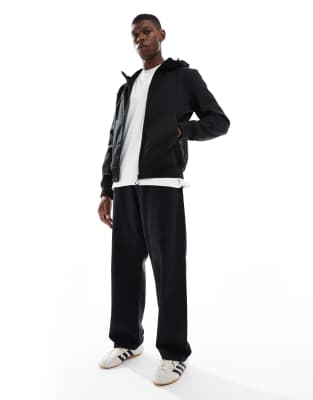 Only & Sons Zip Up Soft Shell Bomber Jacket In Black