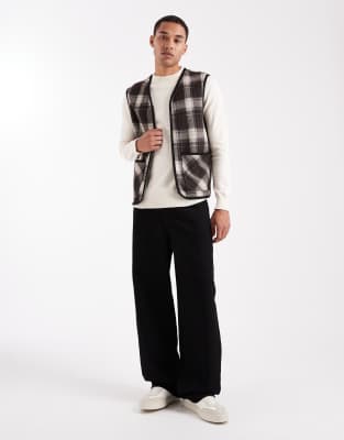 Only & Sons Zip Up Vest In Multi