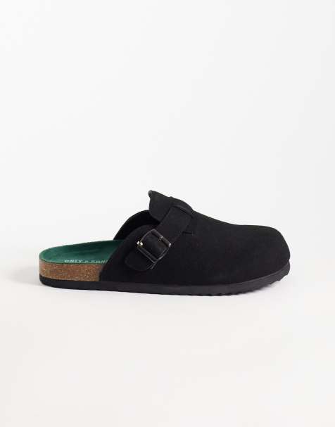 ONLY & SONS - Zoccoli in camoscio sintetico neri con fibbia - view 1