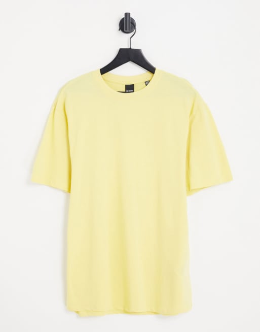 Only & Sons – Żółty T-shirt o luźnym kroju
