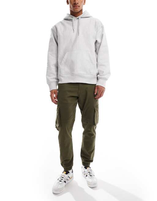 ONLY & SONS – Zwężane spodnie bojówki ze ściągaczami w kolorze khaki    , 2 z 5