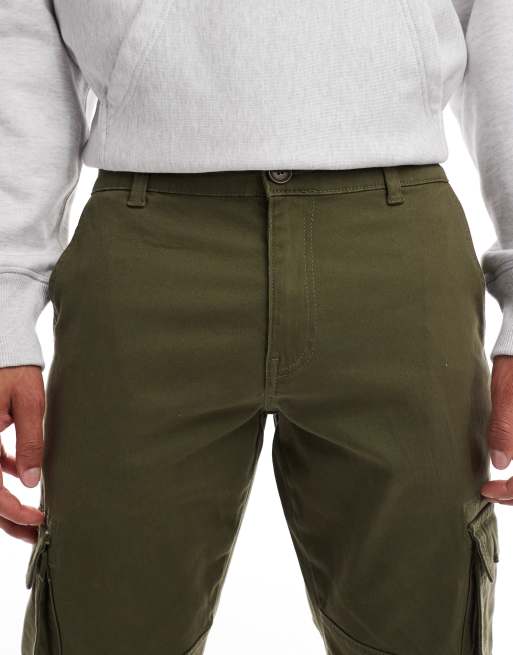 ONLY & SONS – Zwężane spodnie bojówki ze ściągaczami w kolorze khaki    , 4 z 5