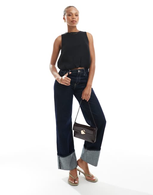 ONLY - Sort croptop med boblekant, 2 af 4