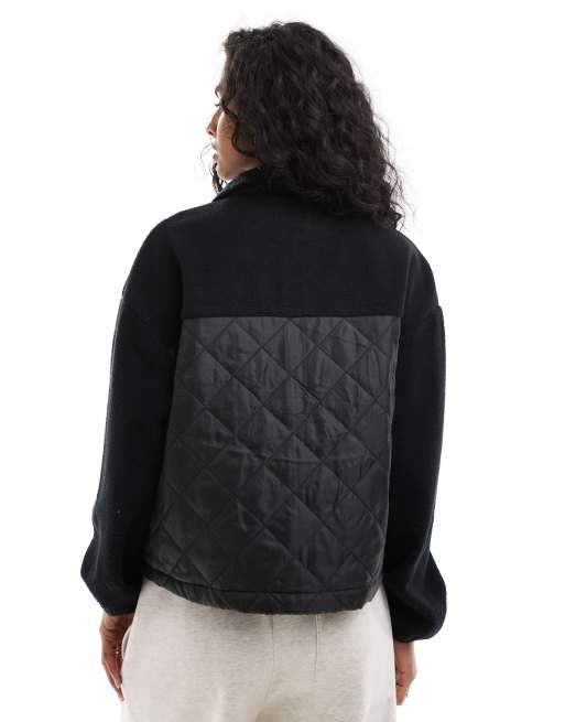 Only - Sort trøje i langhåret fleece med lomme og leopardprint, 2 af 4