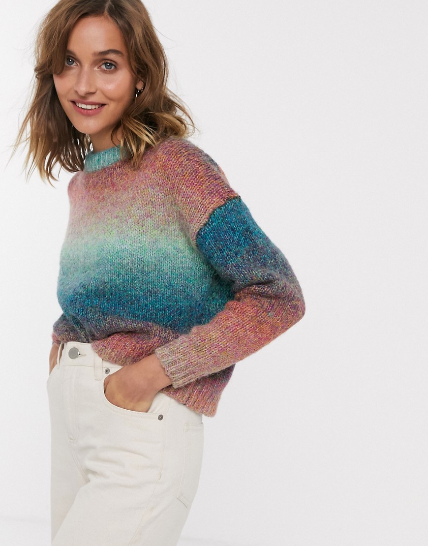 Only space dye brushed jumper-Purple