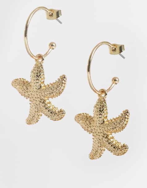 ONLY starfish earrings in gold - view 1