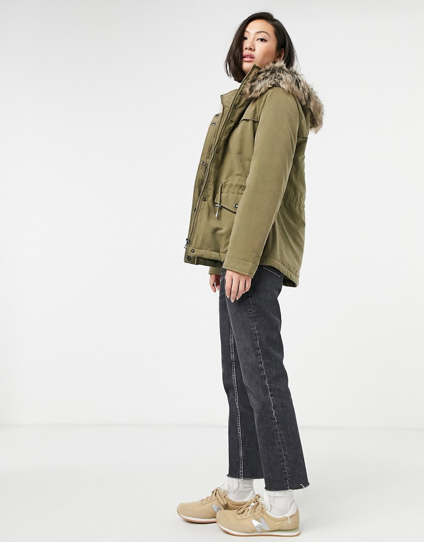 Only Starline short parka in green